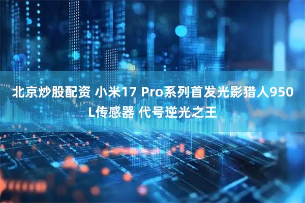 北京炒股配资 小米17 Pro系列首发光影猎人950L传感器 代号逆光之王